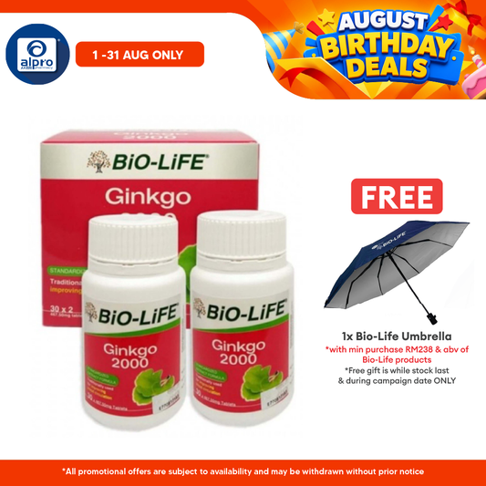 Bio-life Ginkgo 2000 2x30s | Heart Health Bio-life