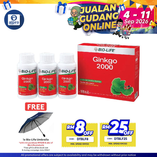 Bio-Life Ginkgo 2000 3x100s | Herbal Supplment Bio-life