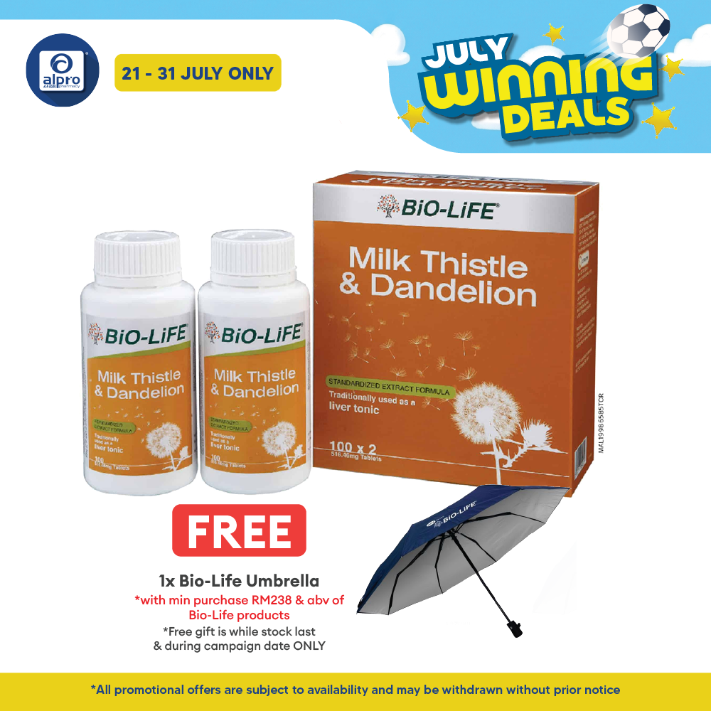 Bio-life Milk Thistle & Dandelion 2x100s | Liver Health Bio-life