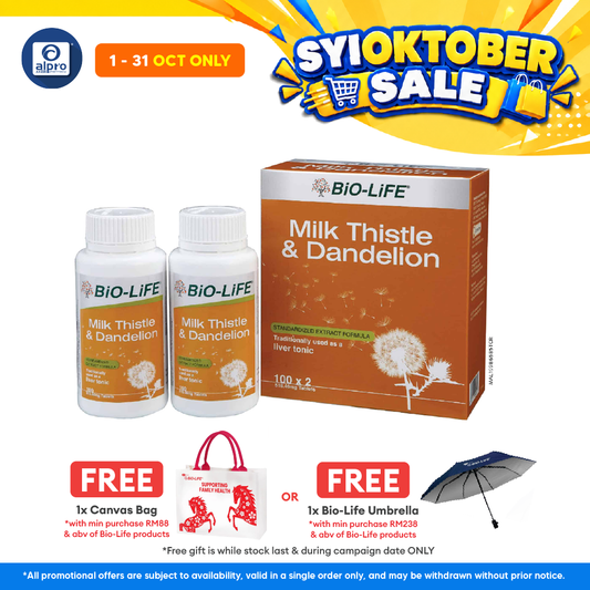 Bio-life Milk Thistle & Dandelion 2x100s | Liver Health