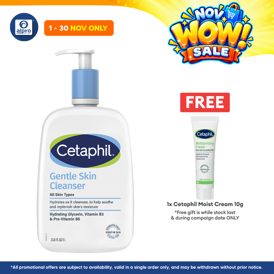 Cetaphil Gentle Skin Cleanser 1L | For Dry and Sensitive Skin