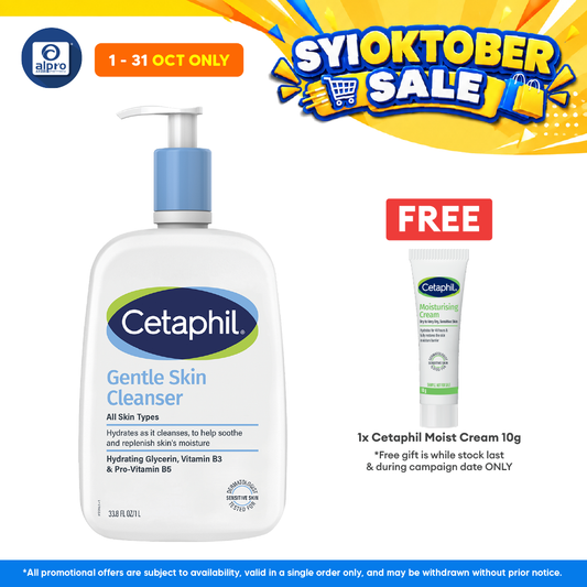 Cetaphil Gentle Skin Cleanser 1L | For Dry and Sensitive Skin