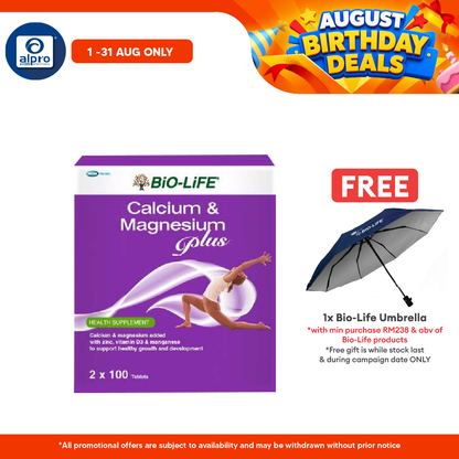 Bio-life Calcium & Magnesium Plus 2x100s | Bone Health Bio-life