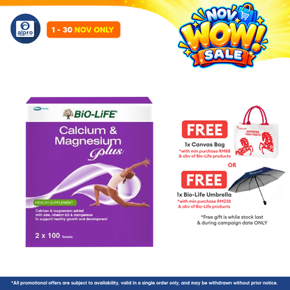 Bio-life Calcium & Magnesium Plus 2x100s | Bone Health