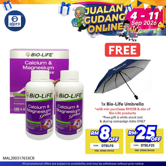 Bio-life Calcium & Magnesium Plus 2x100s | Bone Health Bio-life