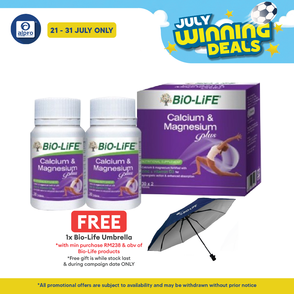 Bio-Life Calcium Magnesium Plus 2 x 30s | Maintains Healthy Bones and Teeth Bio-life