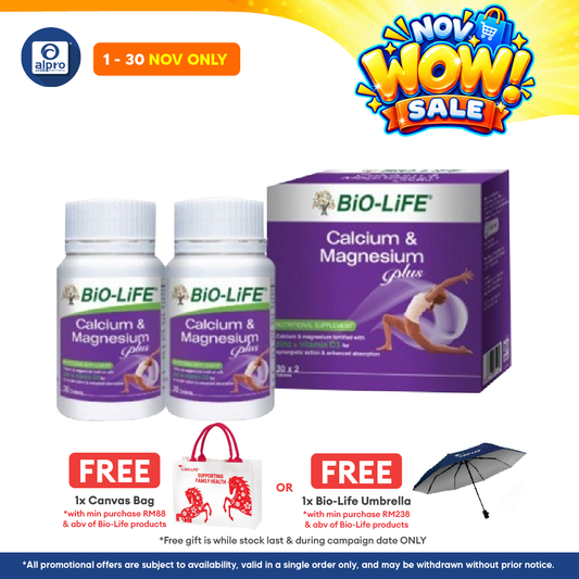 Bio-Life Calcium Magnesium Plus 2 x 30s | Maintains Healthy Bones and Teeth
