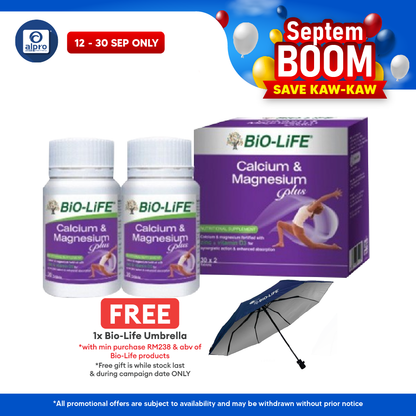 Bio-Life Calcium Magnesium Plus 2 x 30s | Maintains Healthy Bones and Teeth