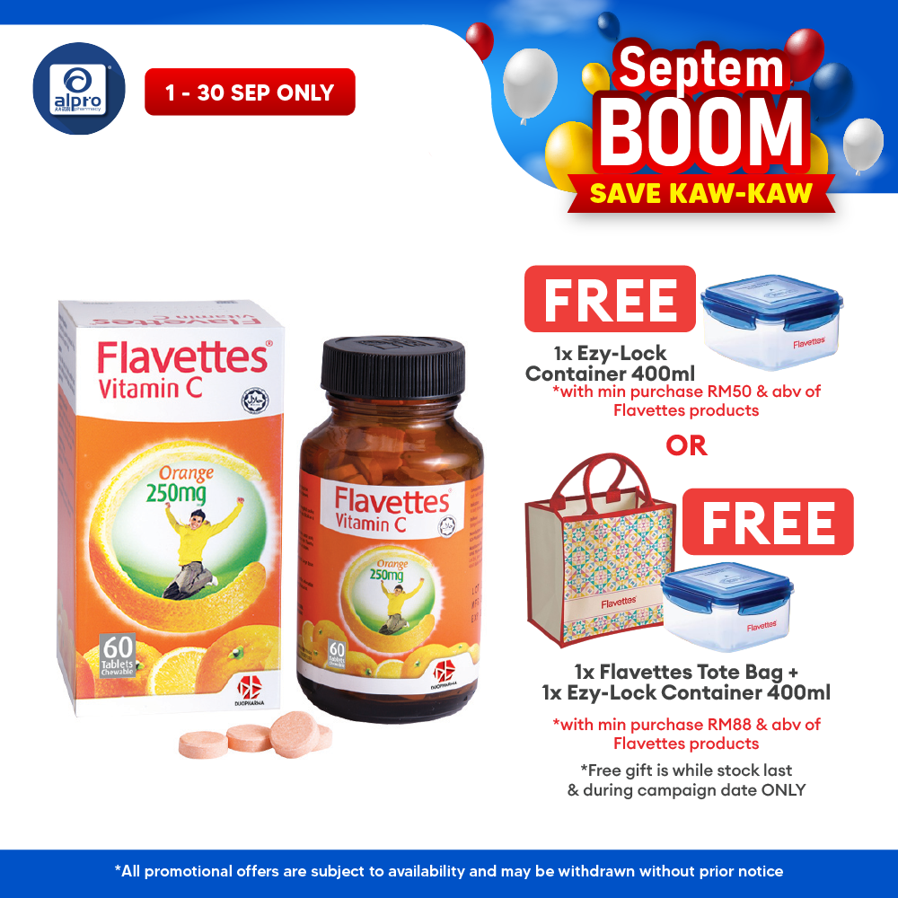 Flavettes Vitamin C 250mg Orange 60s | Immune System Health Flavettes