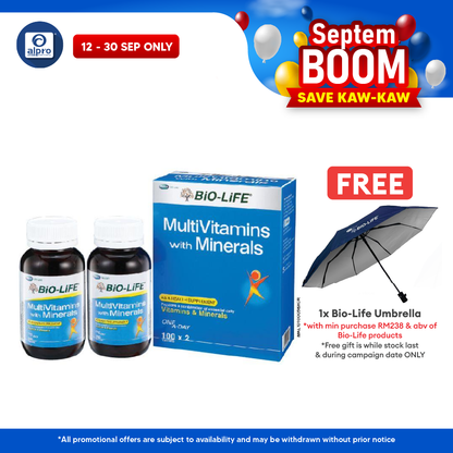 BiO-LiFE Multivitamins + Minerals 2x100s | Develops Strong Bones and Teeth