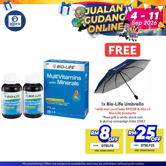 BiO-LiFE Multivitamins + Minerals 2x100s | Develops Strong Bones and Teeth Bio-life