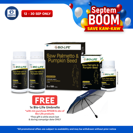 Bio-life Saw Palmetto & Pumpkin Seed 2x100s Plus 30s | Men's Health