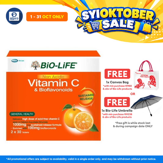 Bio-life Non Acidic Vitamin C & Bioflavonoids 2x30s | Gentle On Stomach