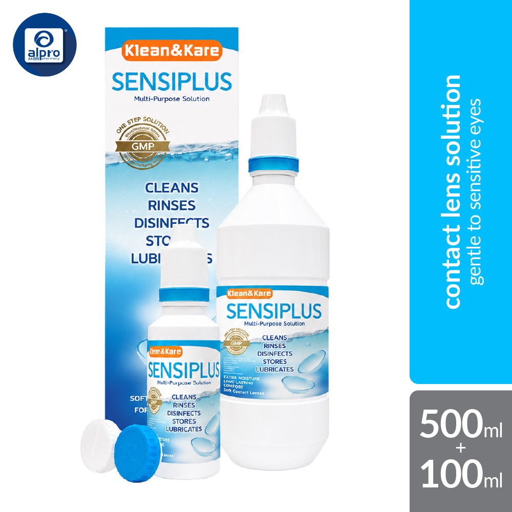 Sensiplus Multipurpose Solution 500ml + 100ml | Contact Lens Solution Klean & Kare Sensiplus