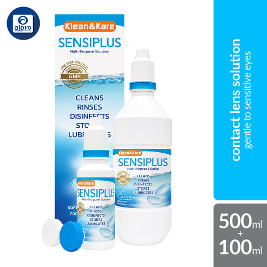 Sensiplus Multipurpose Solution 500ml + 100ml | Contact Lens Solution Klean & Kare Sensiplus