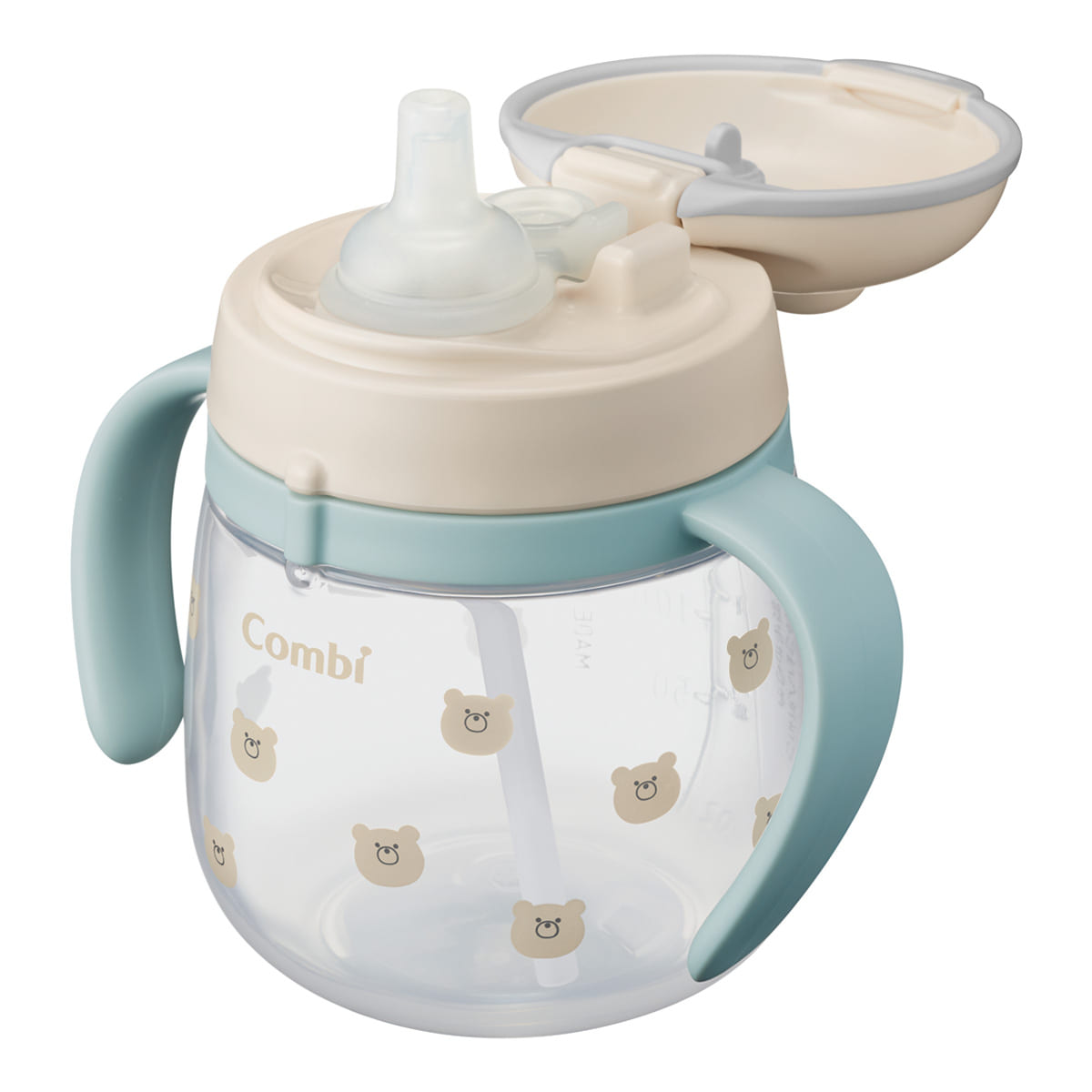 Combi Baby Lakumug First Straw 240ml (Beige/Pink/Grey)
