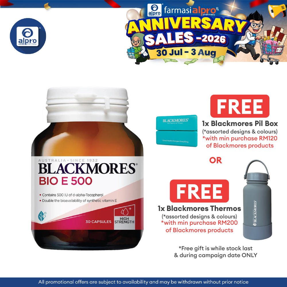 Blackmores Bio E 500iu 30s | Antioxidant Alpro Pharmacy