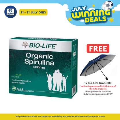 Bio-life Organic Spirulina 500mg 2x30s | High Antioxidant Bio-life
