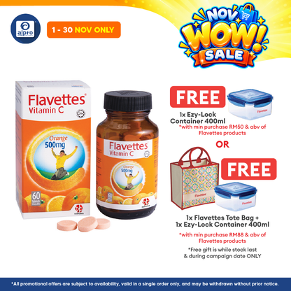 Flavettes Vitamin C 500mg (Orange) 60s | General Well-being