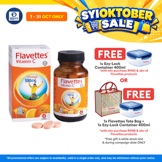 Flavettes Vitamin C 500mg (Orange) 60s | General Well-being