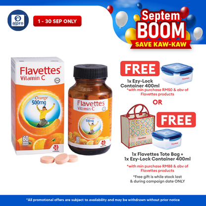 Flavettes Vitamin C 500mg (Orange) 60s | General Well-being Flavettes