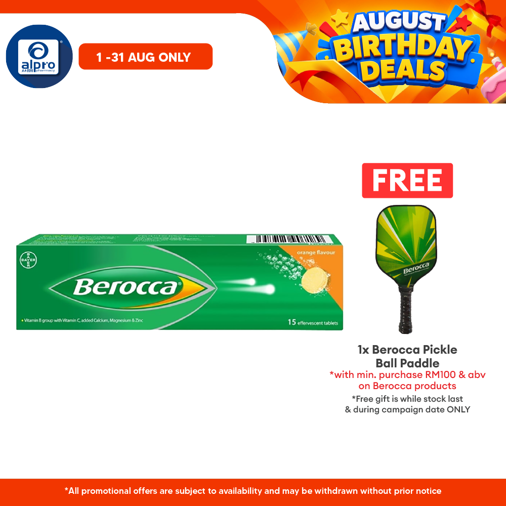 Berocca Effervescent Orange 15s | Vitamin B & C Berocca