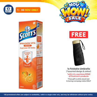 Scotts Emulsion Cod Liver Oil (Orange) 200ml | Brain Health