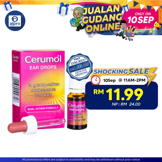 Cerumol Ear Drops 10ml | Removes and Loosens Vision Therapy