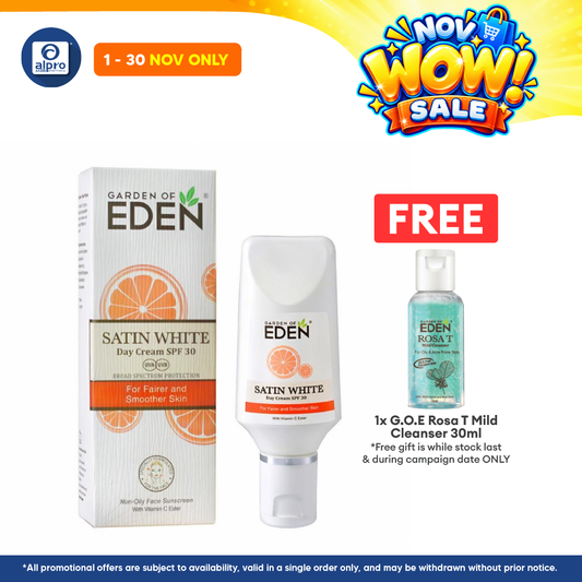 Garden Of Eden Satin White Day Cream SPF 50++ 40g | Helps Lighten Skin Tone