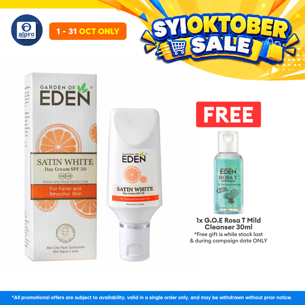 Garden Of Eden Satin White Day Cream SPF 50++ 40g | Helps Lighten Skin Tone