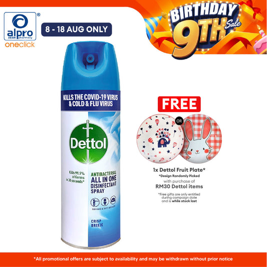 Dettol Disinfectant Spray (Crisp Breeze) 450ml | Kills 99.9% of Virus & Germs Dettol