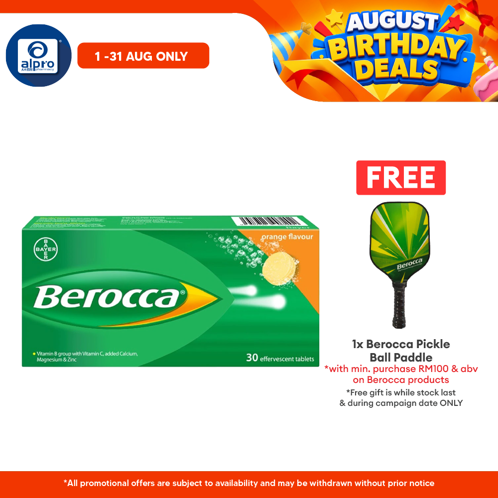 Berocca Effervescent Vitamin C Orange 30s | Helps Reduce Tiredness and Fatigue Berocca