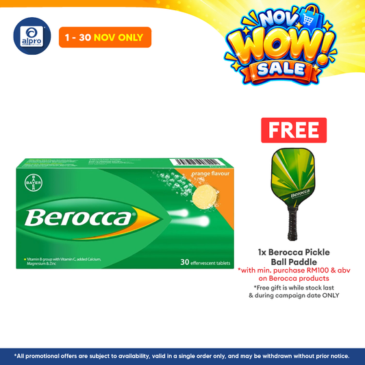 Berocca Effervescent Vitamin C Orange 30s | Helps Reduce Tiredness and Fatigue