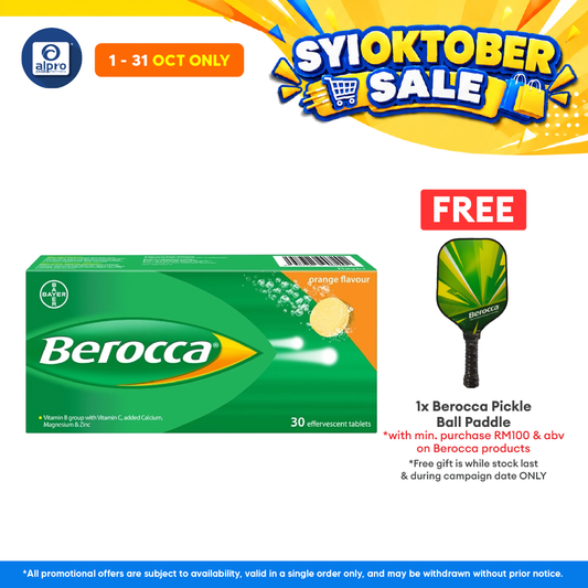 Berocca Effervescent Vitamin C Orange 30s | Helps Reduce Tiredness and Fatigue