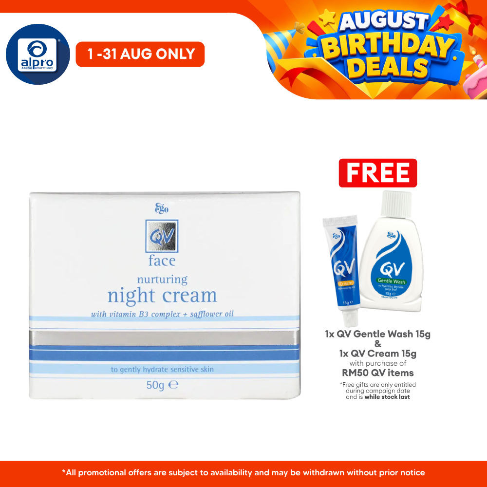 Ego QV Face Nurturing Night Cream 50g | Moisturizer For Sensitive Skin QV