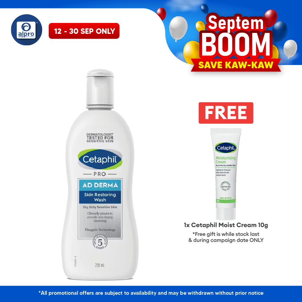Cetaphil Pro AD Derma Body Wash 295ml |  Helps Relieve Itchy Skin