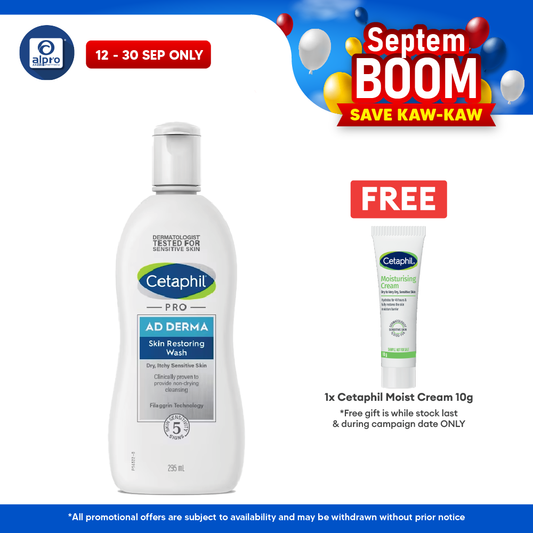 Cetaphil Pro AD Derma Body Wash 295ml |  Helps Relieve Itchy Skin
