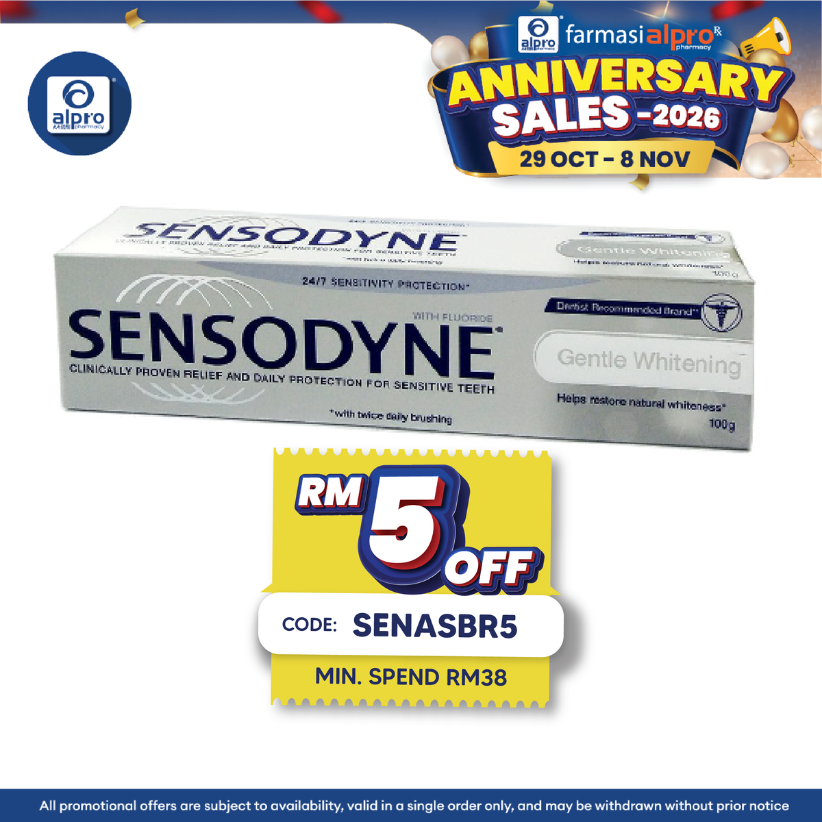 Sensodyne Gentle Whitening 100g | Restore Teeth to Natural Whiteness