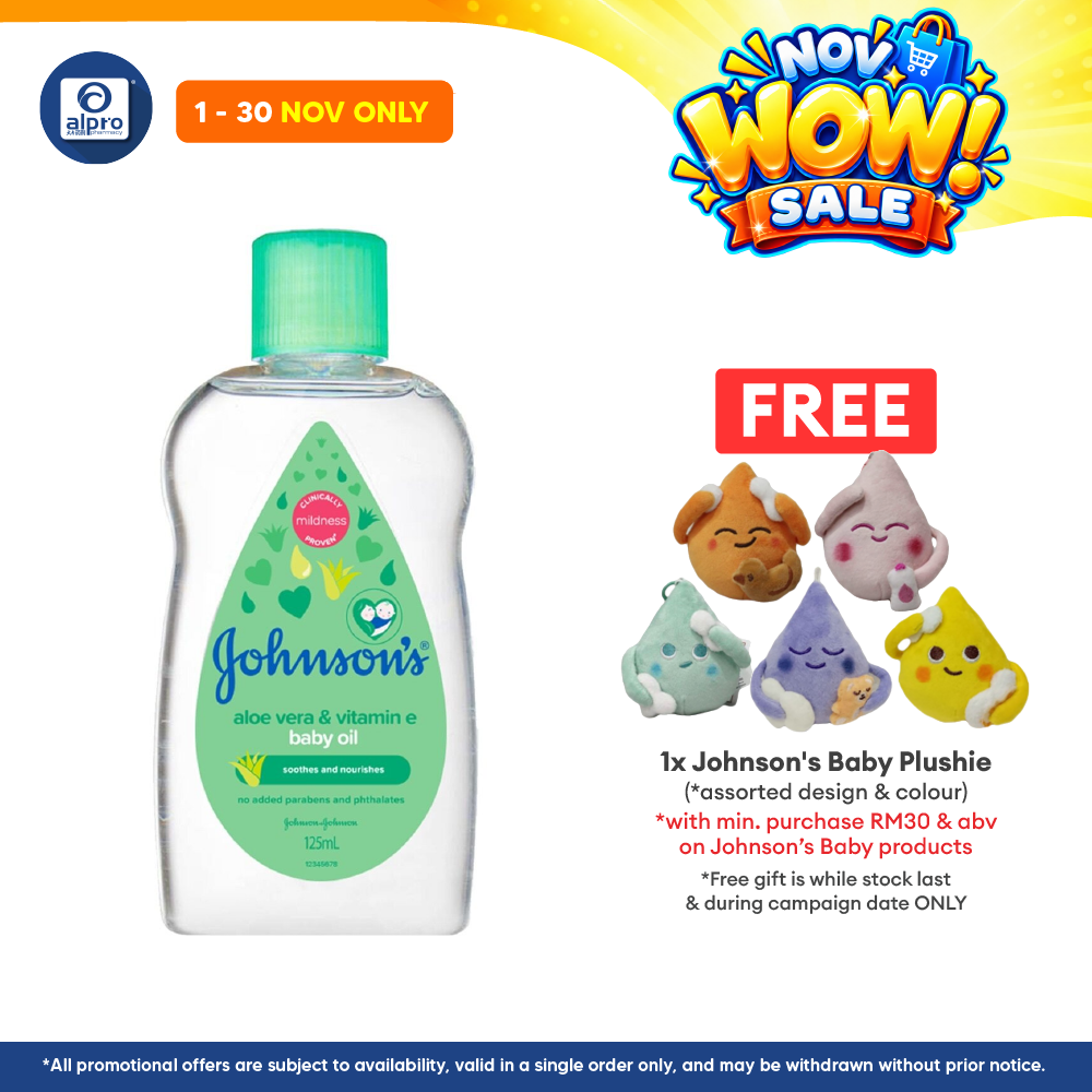 Johnsons Baby Oil Aloe Vera + Vitamin E 125ml