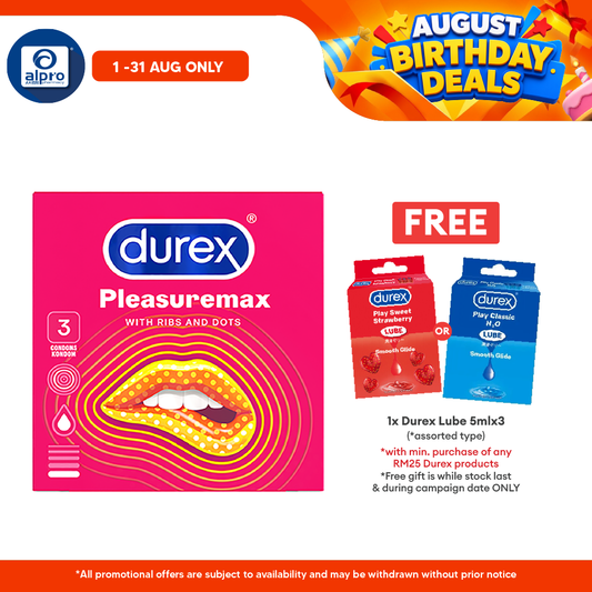 Durex Pleasuremax Easy-on Condom 3s Durex