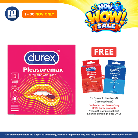 Durex Pleasuremax Easy-on Condom 3s