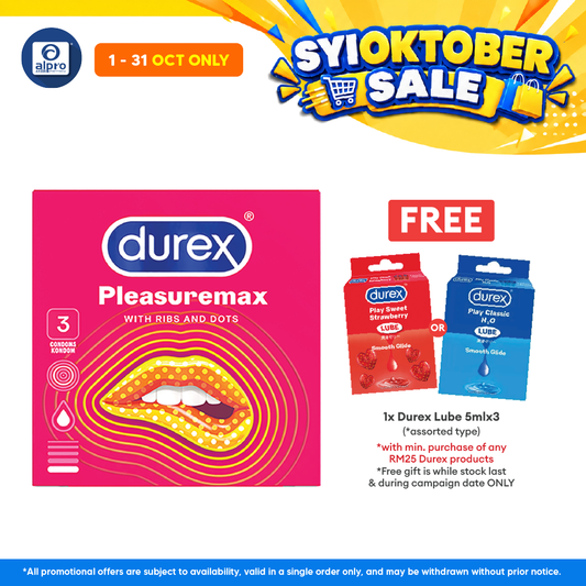 Durex Pleasuremax Easy-on Condom 3s