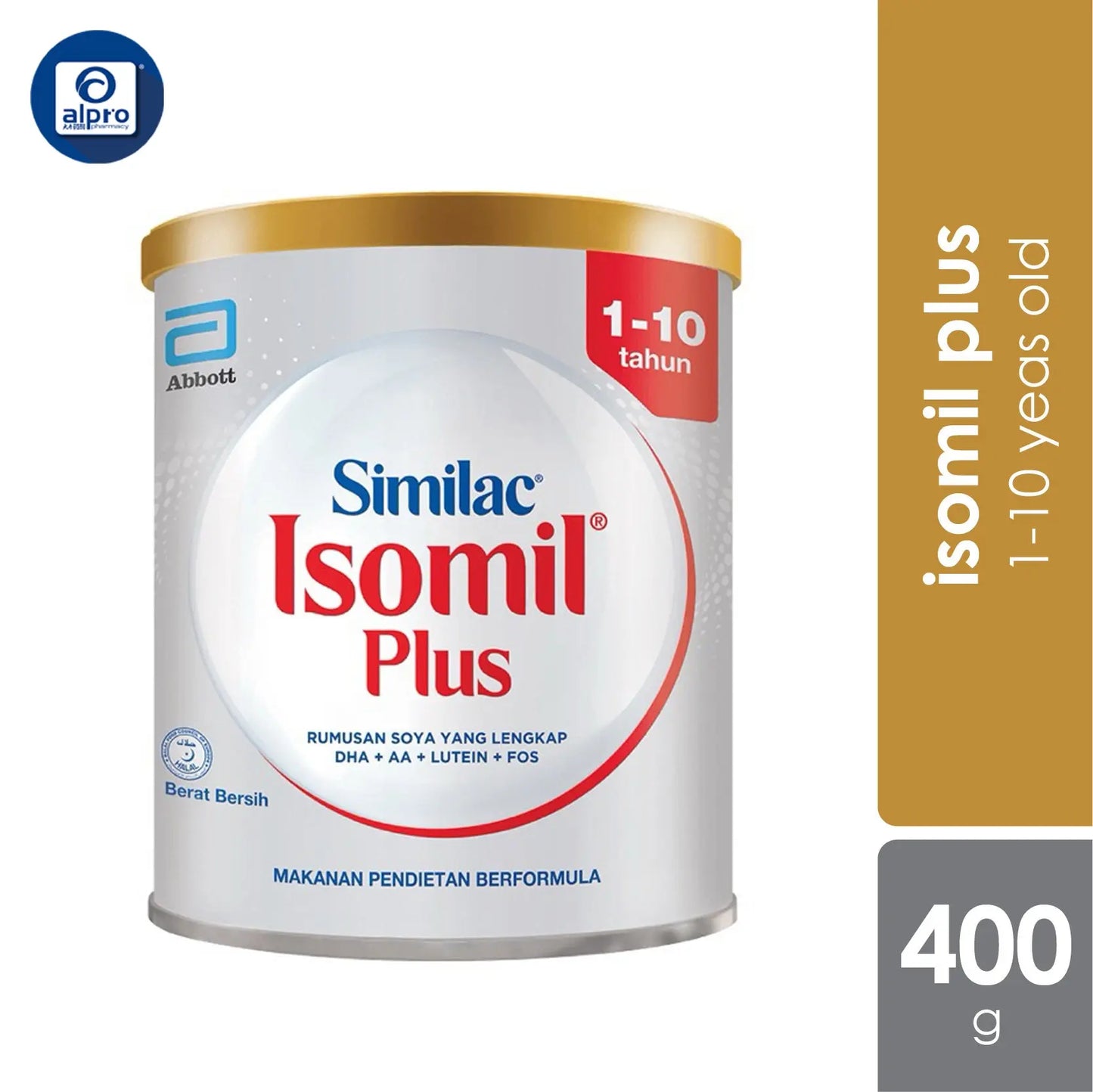 Abbott Isomil Plus Children's Lactose-Free Milk Formula 400g | For Age 1-10 Years Isomil