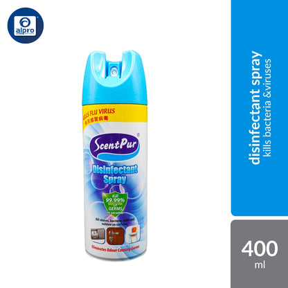 Scentpur Disinfectant Spray 400ml | Kills 99.9% of Germs, Bacteria & Viruses Scentpur