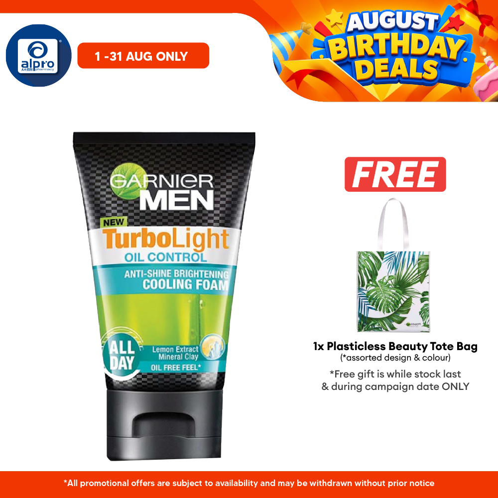 Garnier Men Turbolight Oil Cooling Foam 100ml Eye Mo