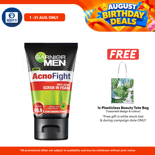 Garnier Men Acno Fight Anti Acne Scrub In Foam 100ml Alpro Pharmacy