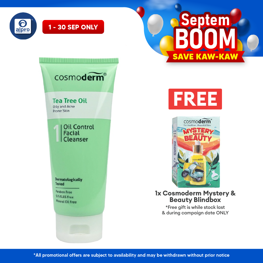 Cosmoderm Tea Tree Oil Oil Control Facial Cleanser 125 ml | Reduce Acne and Acne Spot Cosmoderm