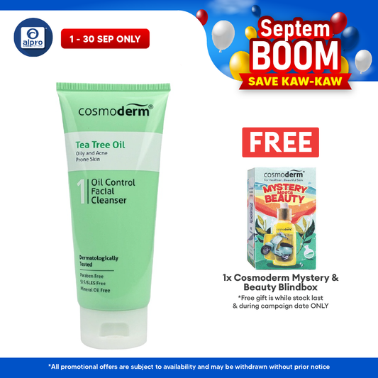 Cosmoderm Tea Tree Oil Oil Control Facial Cleanser 125 ml | Reduce Acne and Acne Spot Cosmoderm
