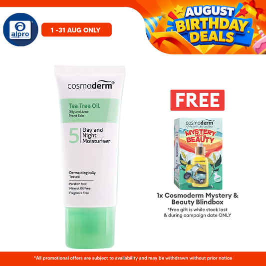 Cosmoderm Tea Tree Oil Day & Night Moisturiser SPF 15 PA+++ 50ml Alpro Pharmacy