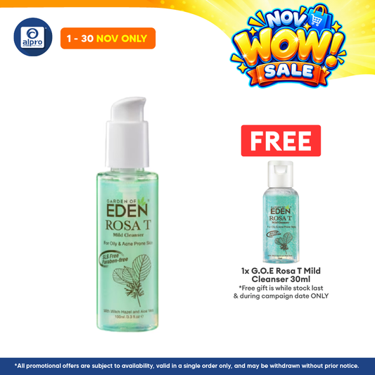 Garden Of Eden Rosa T Mild Cleanser 100ml | Helps Oil Control and Soothes Irritation